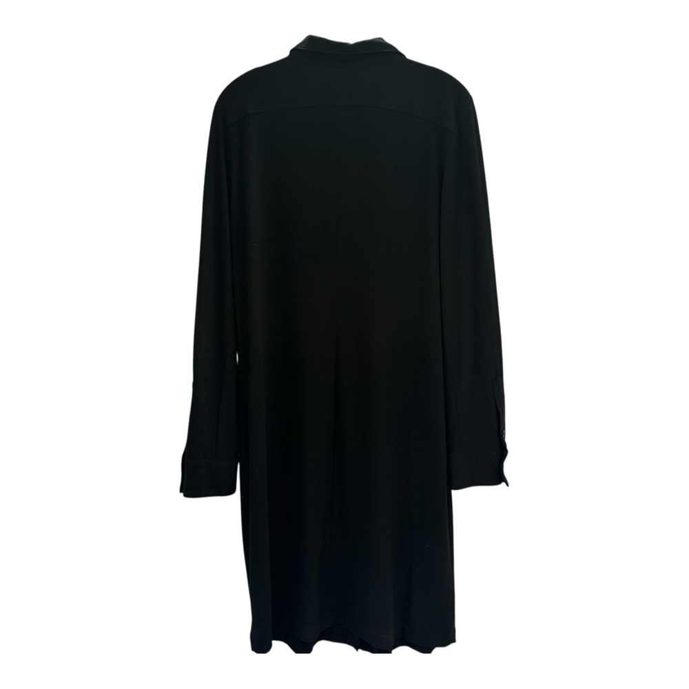 Norma Kamali Midi Shirt Dress Black Long Sleeve Button Down XL - Picture 4 of 8